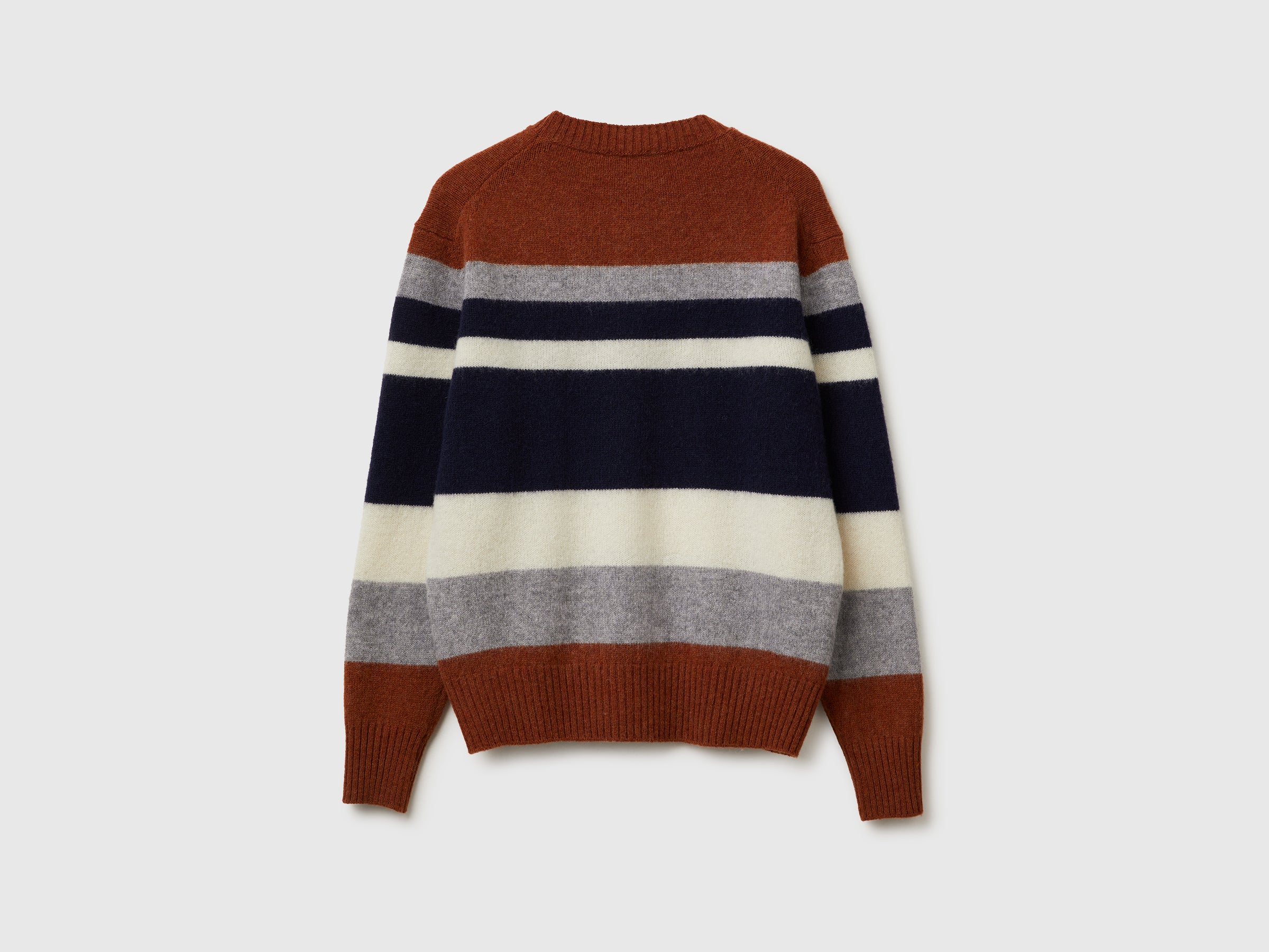 United Colors of Benetton Maglione righe lana Shetland maniche lunghe