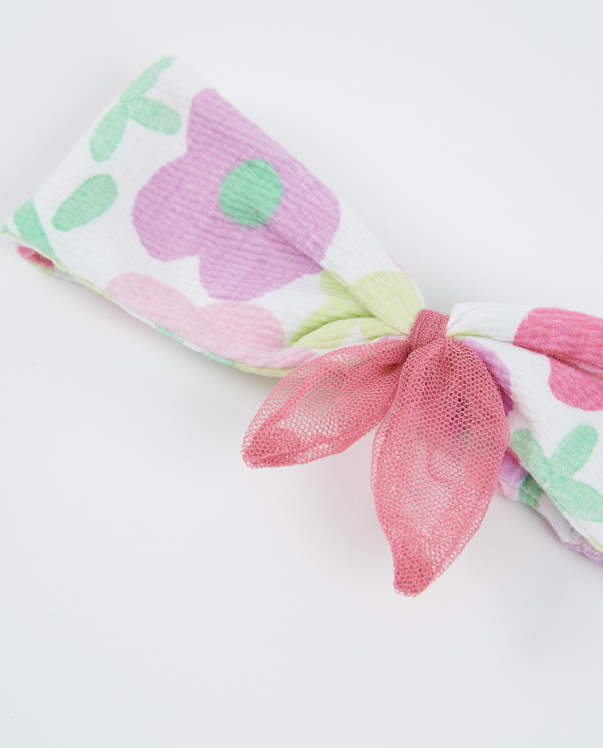 TucTuc Accessori fascia neonato bambina rosa nodo floreale