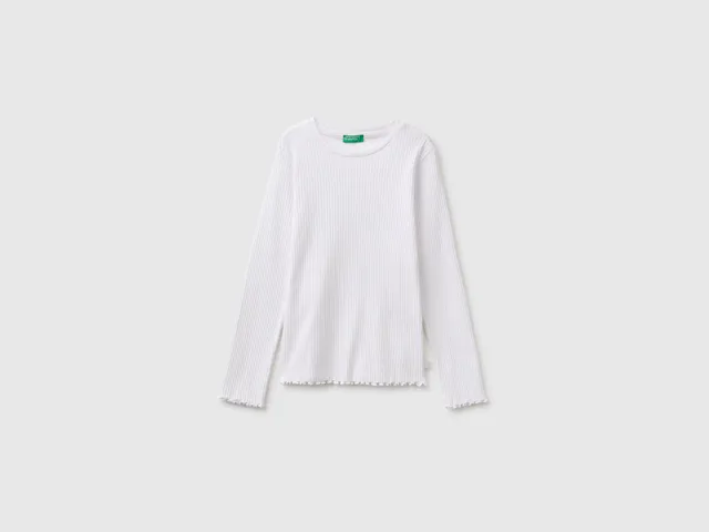 United Colors of Benetton T-Shirt Maglia cotone biologico manica lunga M