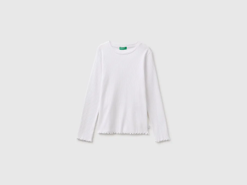 United Colors of Benetton T-Shirt Maglia cotone biologico manica lunga M
