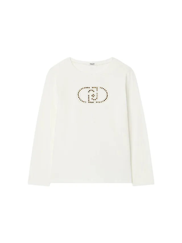 Liu Jo T-Shirt Logo Monogram maglietta taglia L maniche lunghe