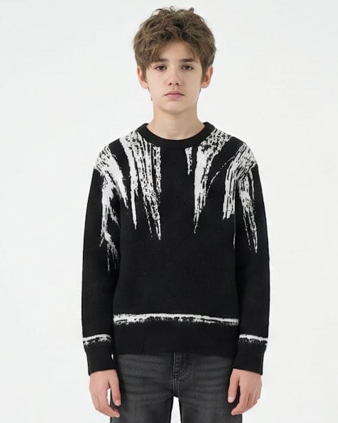 Sottosopra AN656506 Pullover Nero 12 Anni Graffiato