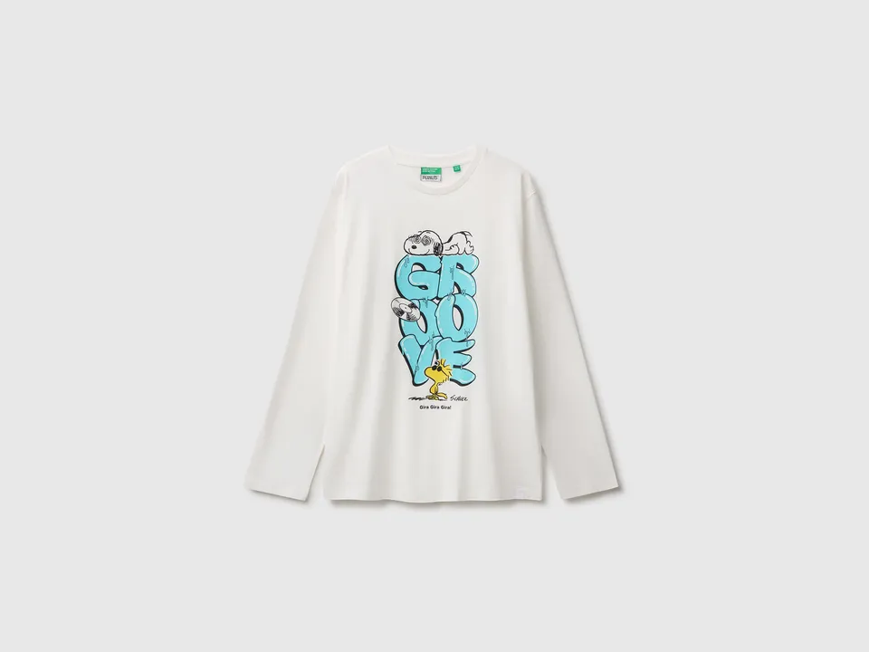 United Colors of Benetton Peanuts t-shirt manica lunga cotone bio