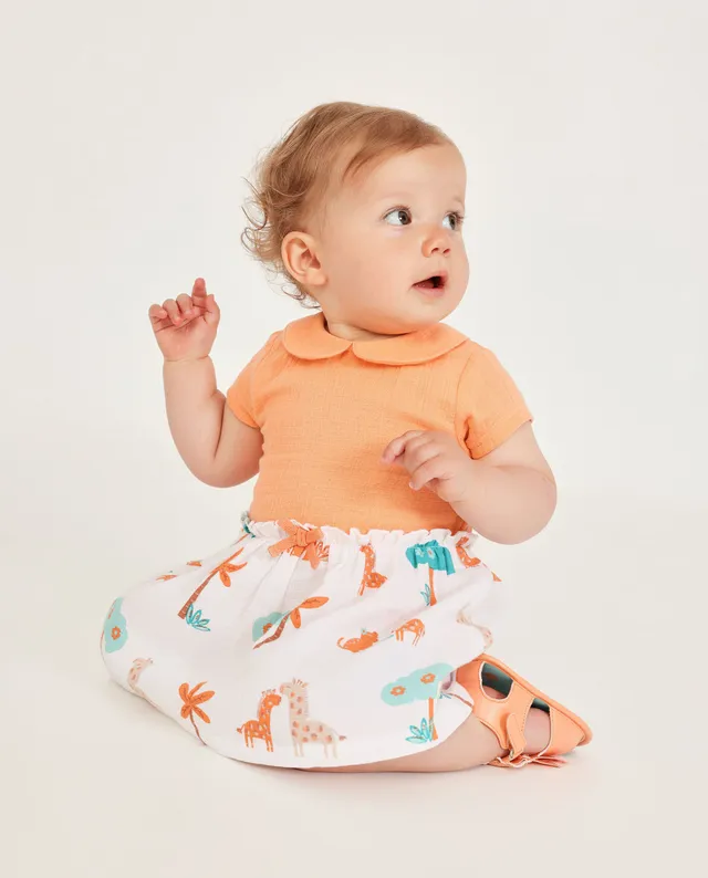 TucTuc Vestiti vestito neonata giraffe arancione 0-1 mesi