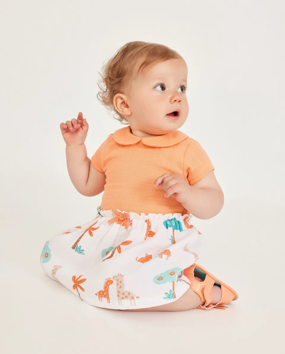 TucTuc Vestiti vestito neonata giraffe arancione 0-1 mesi