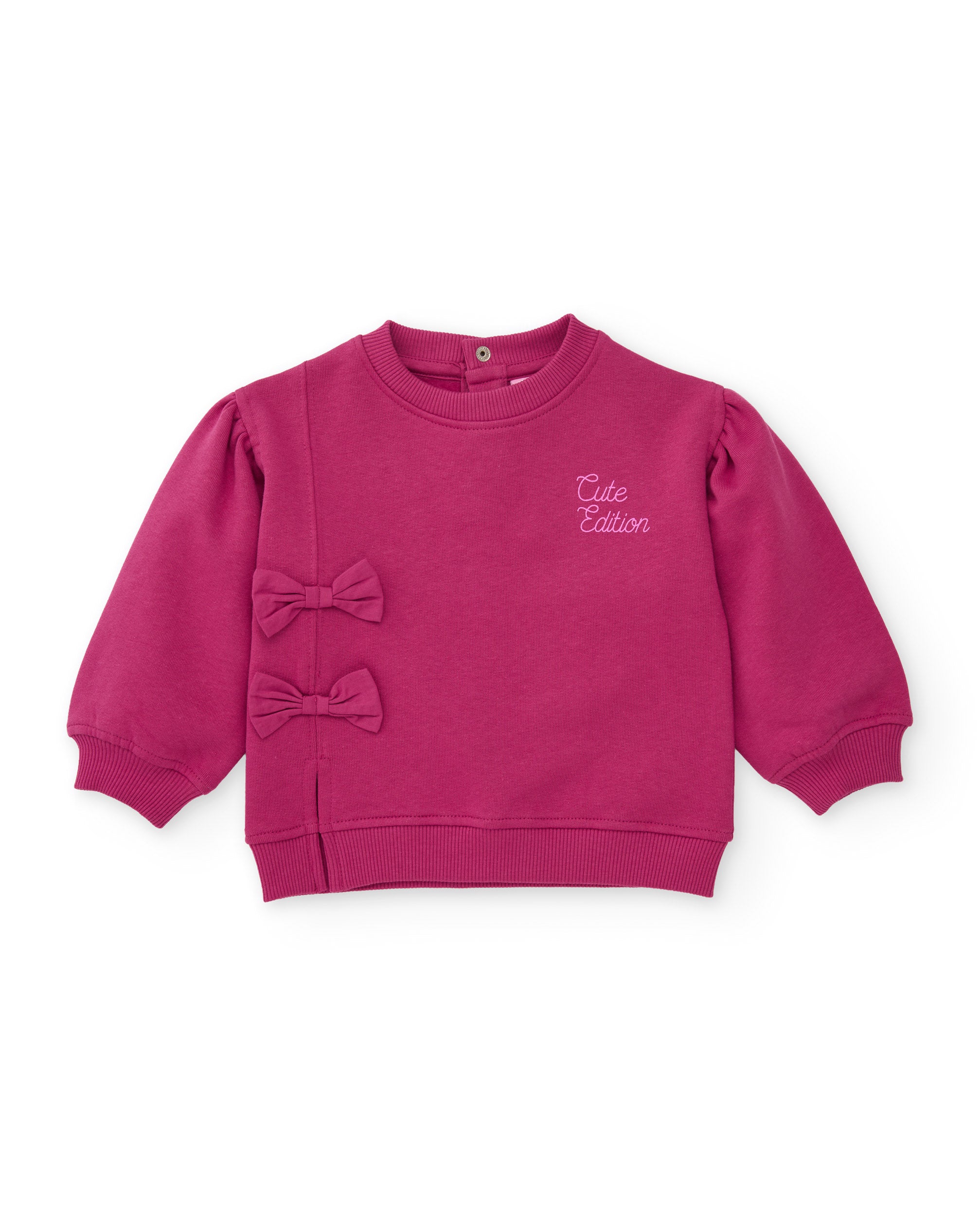 TucTuc Felpe Felpa bambina fiocchi fucsia cotone