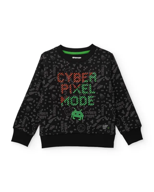 TucTuc Felpe Felpa Bambino stampa pixel nera