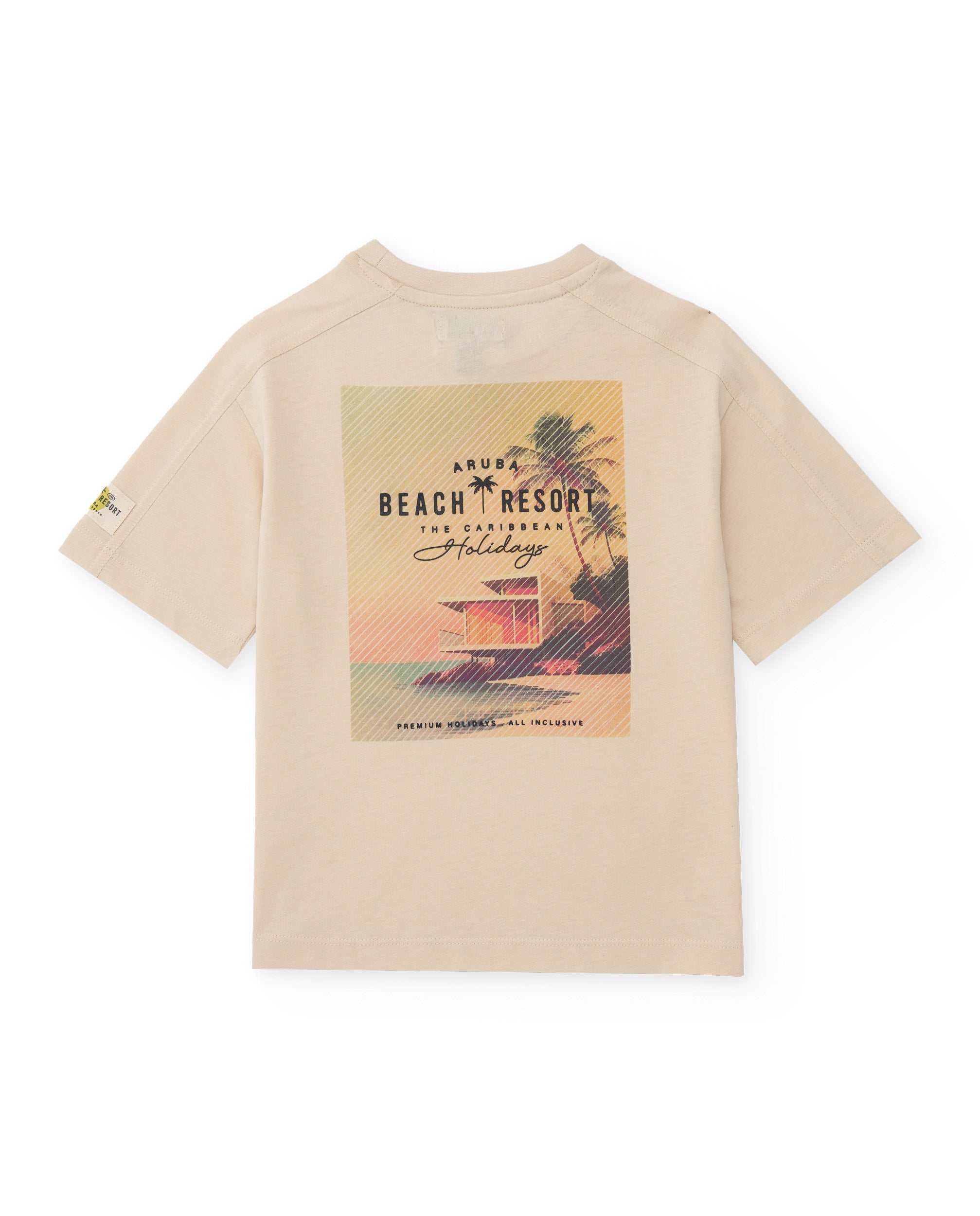 TucTuc Magliette T-shirt bambino beige stampa caraibica