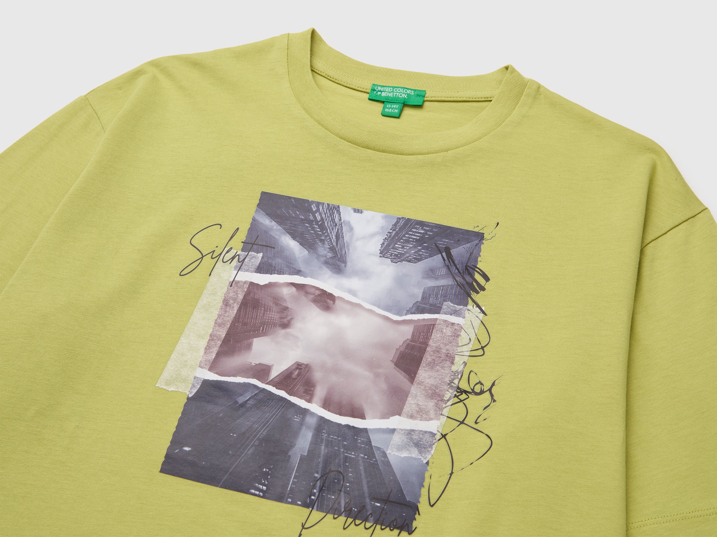 Benetton T-Shirts and Tops T-shirt bio cotone stampa manica lunga