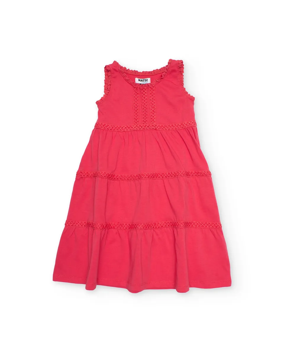 TucTuc Vestiti Vestito bambina maglia pizzo rosso