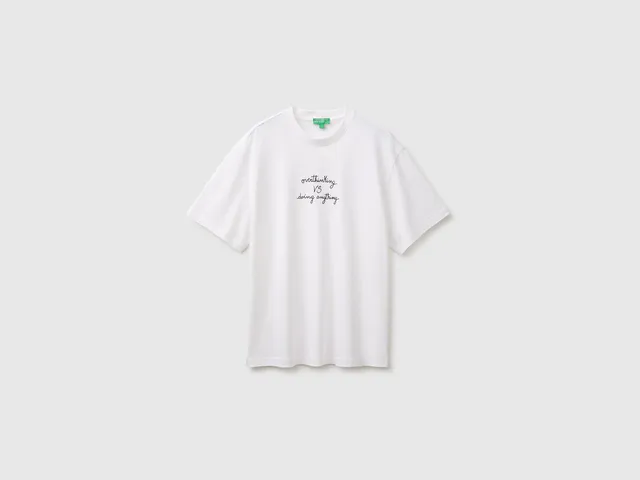 Benetton T-Shirt Stampa Cotone Biologico Manica Corta