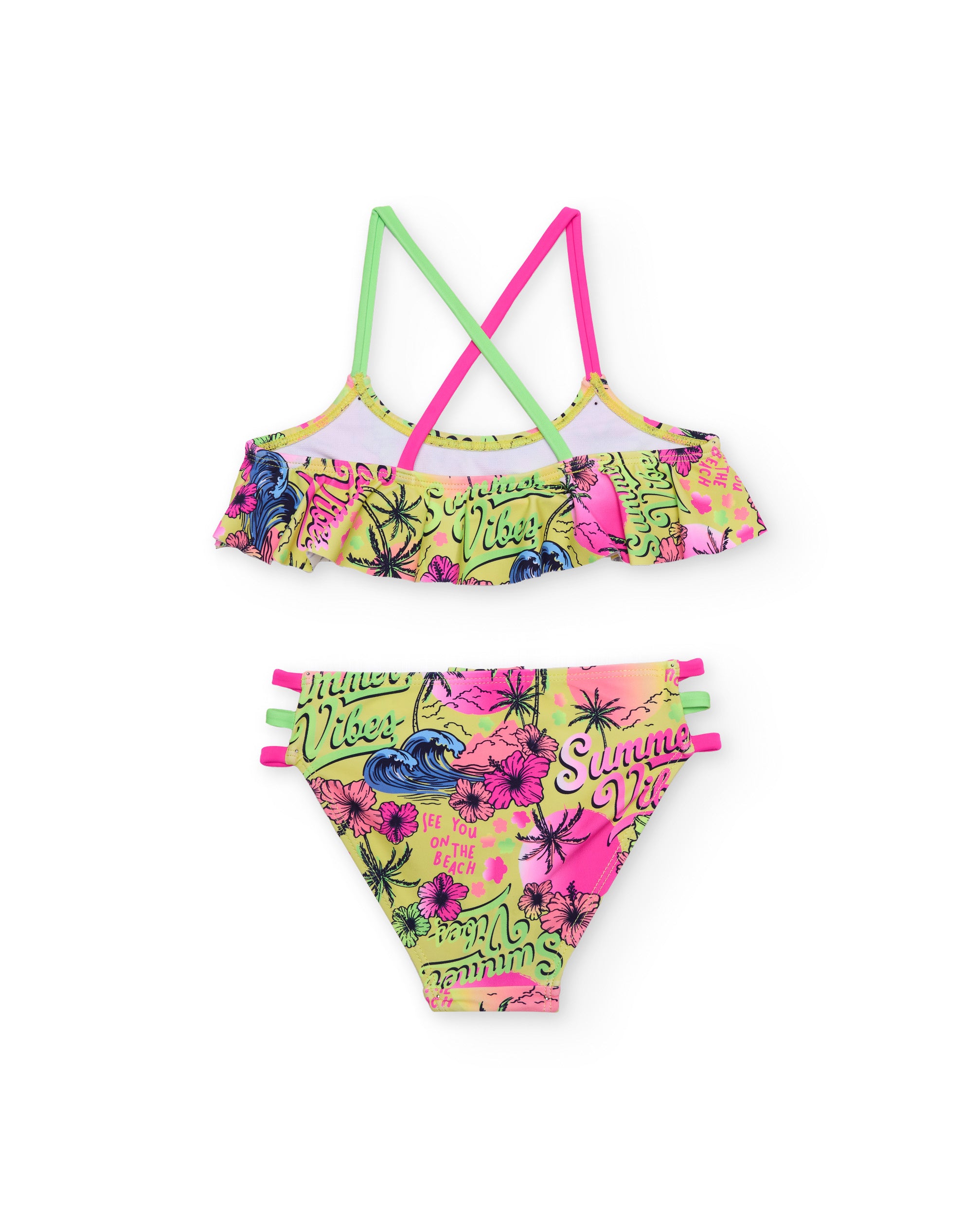 TucTuc Costumi Da Bagno Bikini Bimba Giallo Stampa Tropicale