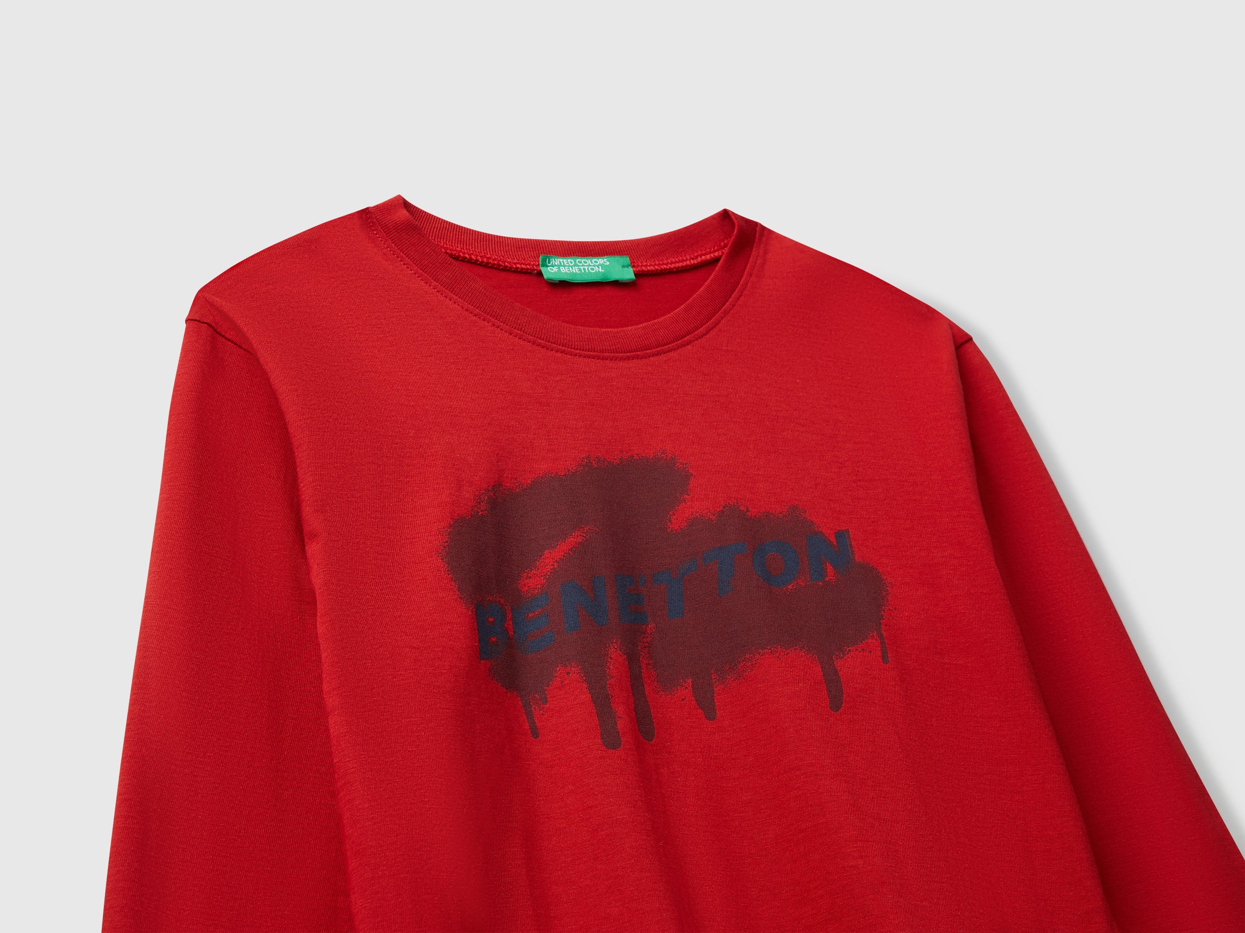 United Colors of Benetton Logo t-shirt cotone bio manica lunga 82