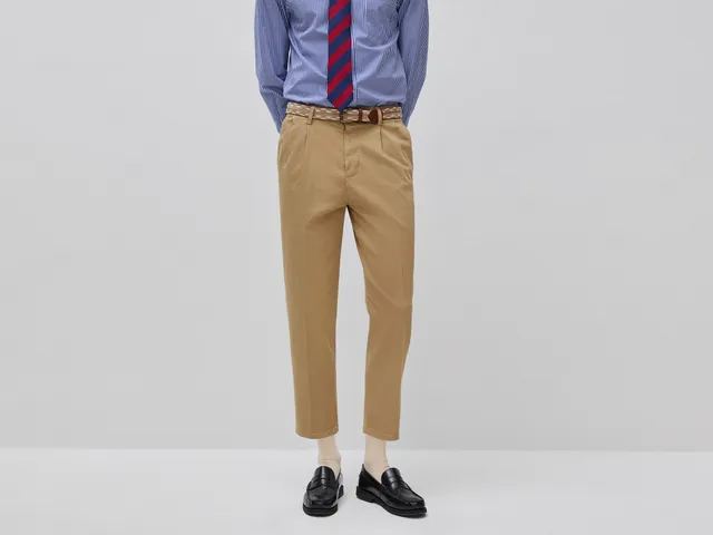 Benetton Chino Pantaloni Uomo Cotone Stretch Caviglia