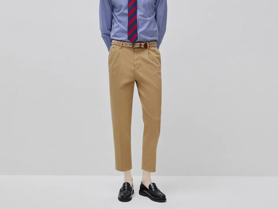 Benetton Chino Pantaloni Uomo Cotone Stretch Caviglia