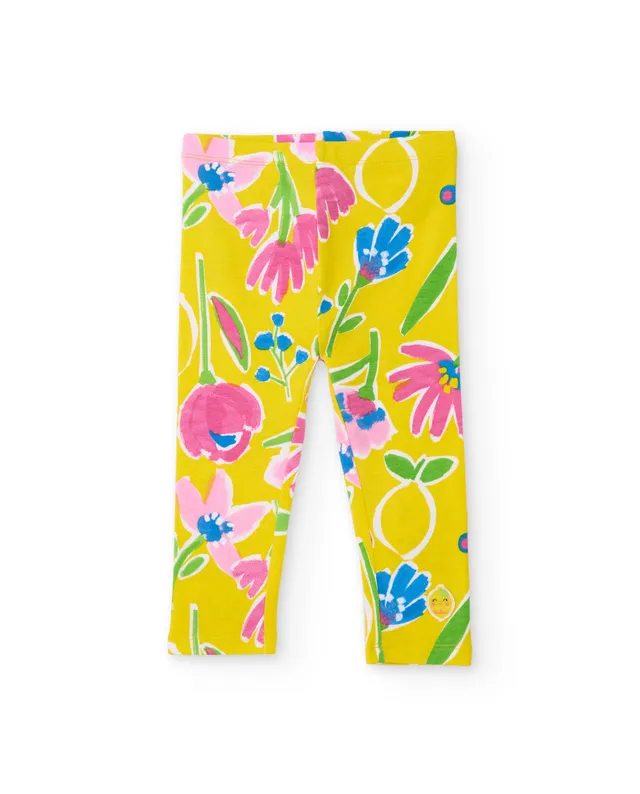 TucTuc Leggings Collant bimba giallo fiori