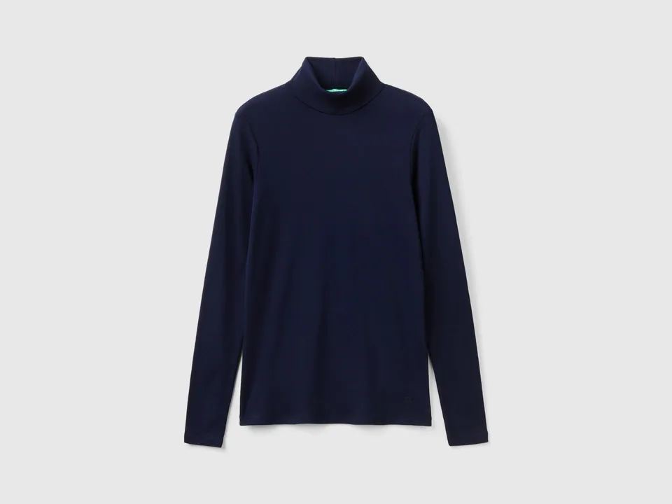 Benetton t-shirt manica lunga collo alto taglia S
