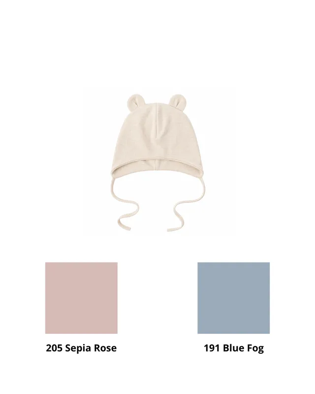 Woolly Organic Hat Cappello Neonato Orecchie Orsetto Lino
