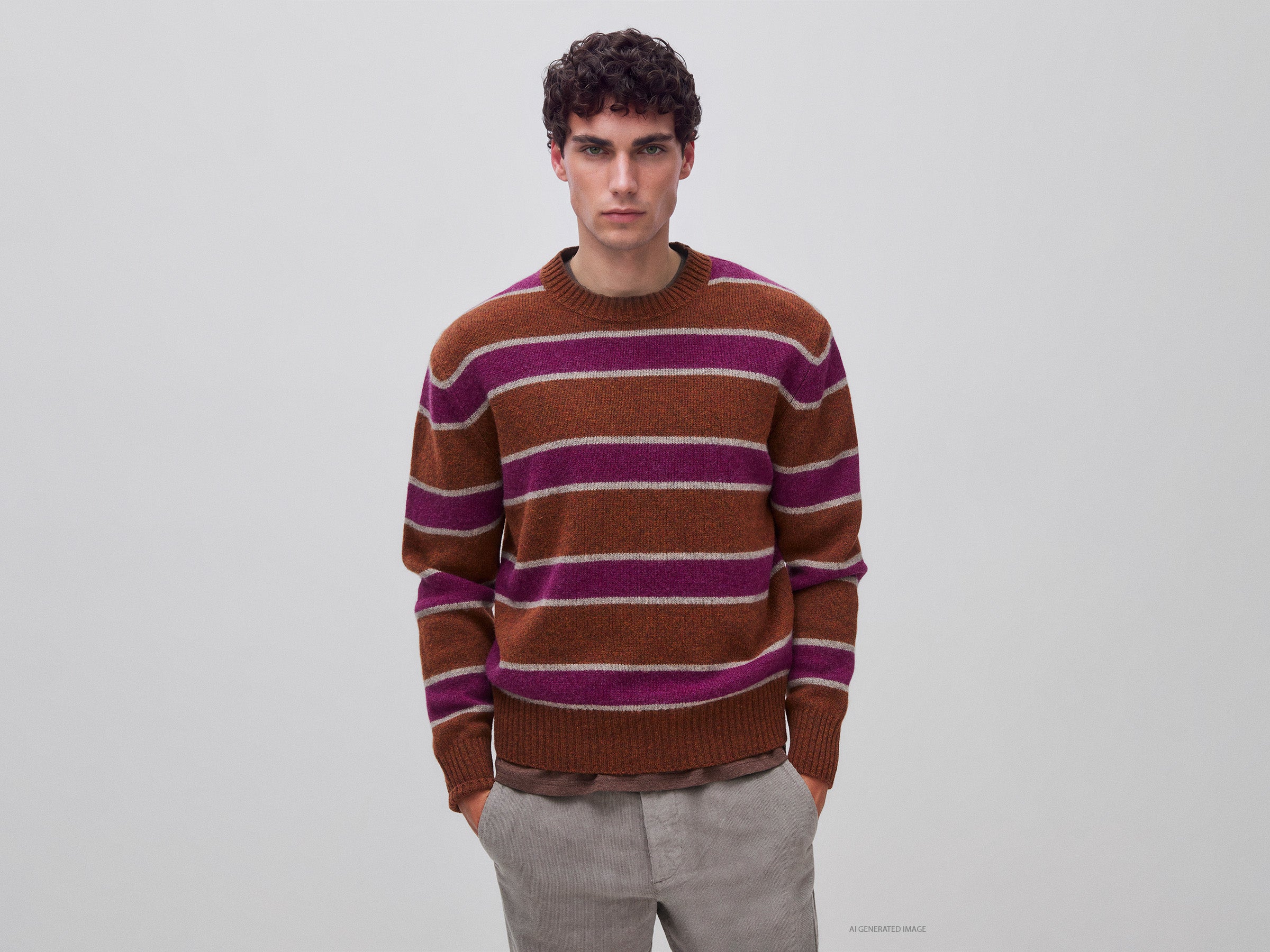United Colors of Benetton maglione righe lana Shetland taglia M