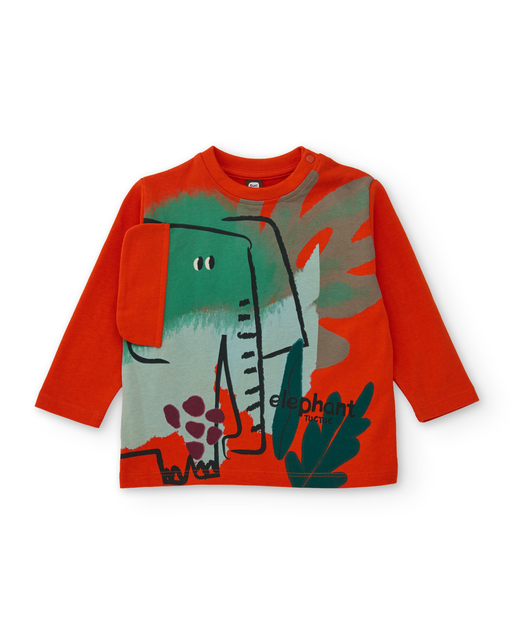 TucTuc Magliette T-Shirt Bimbo Arancione Elefante Cotone