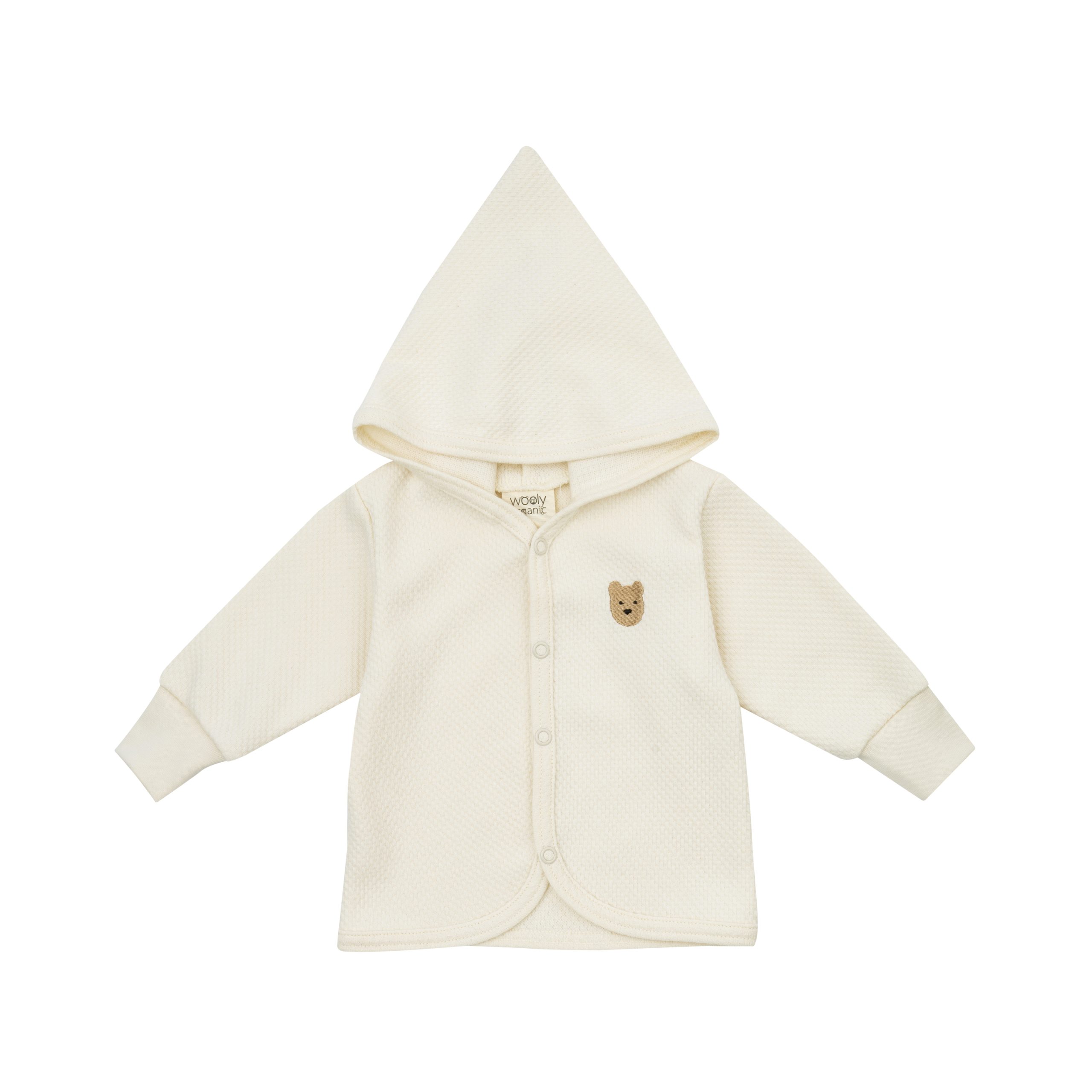 Woolly Organic NOOS giacca neonato cappuccio cotone bio