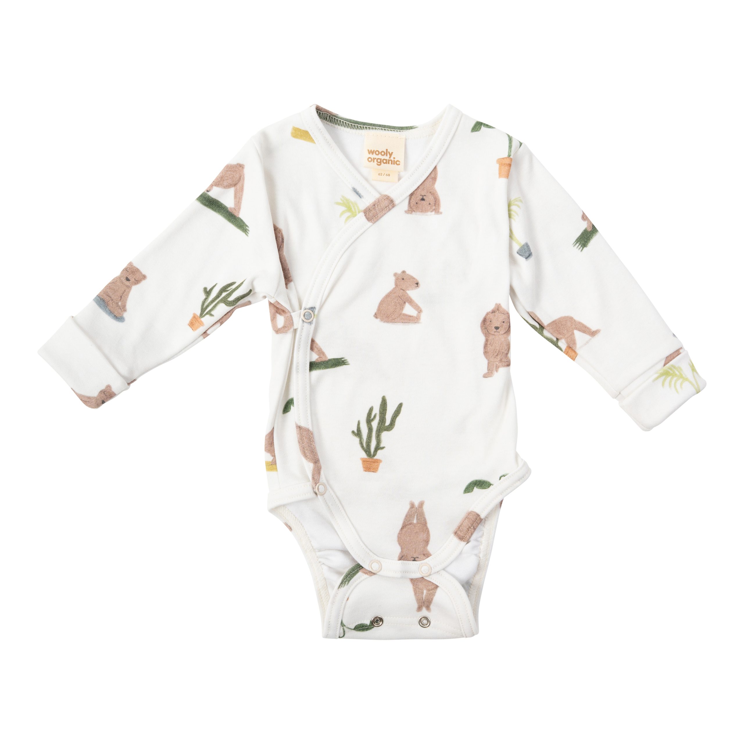 Woolly Organic Longsleeve Wrap body neonato in cotone bio