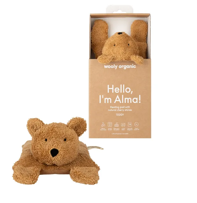 Woolly Organic Heating Pad Teddy peluche noccioli 34 cm
