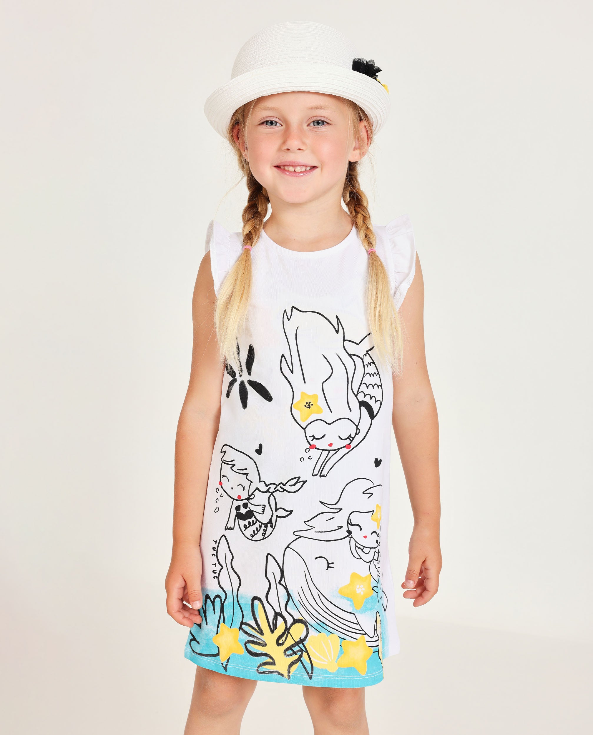 TucTuc Vestiti vestito bianco sirene neonato leggero