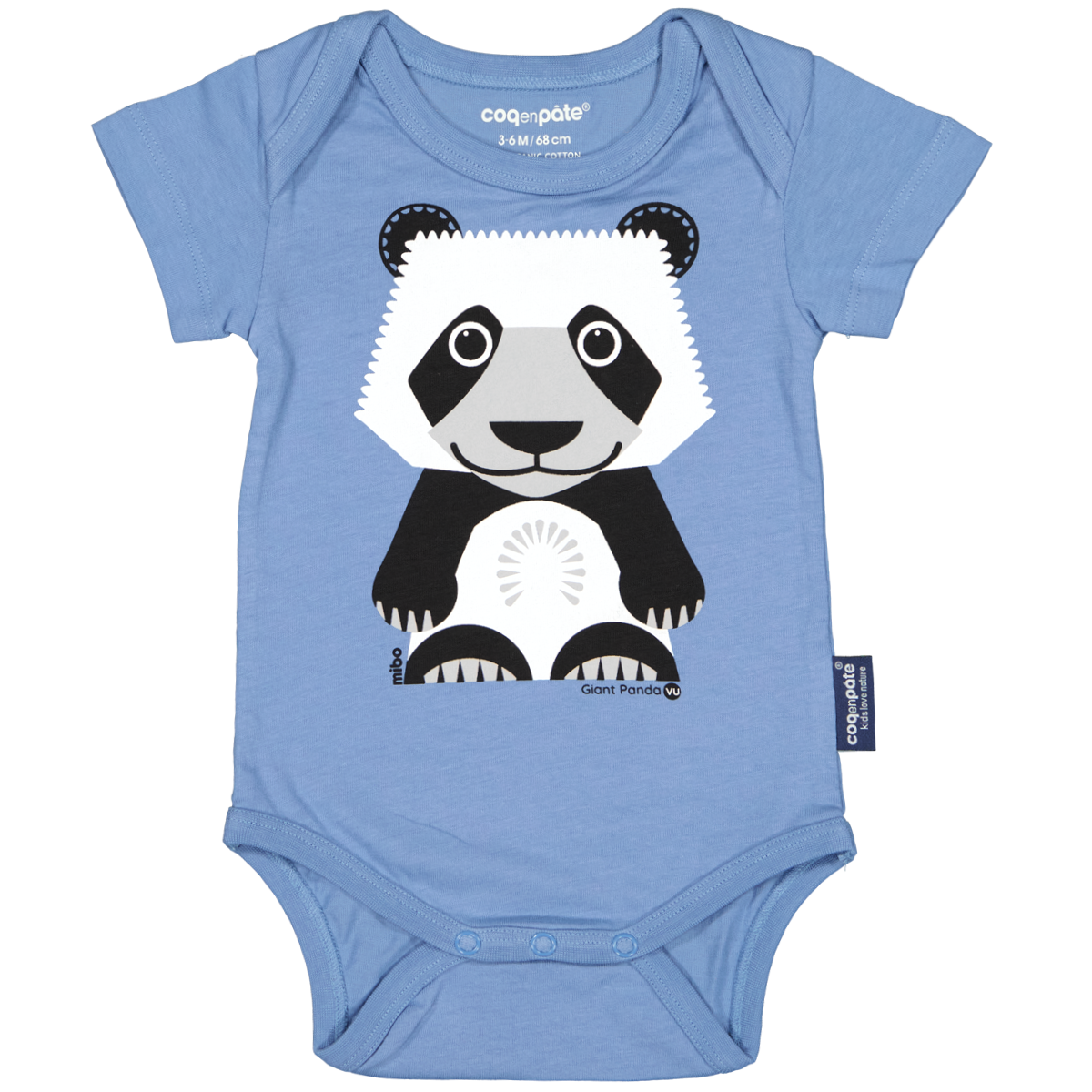 Coq en Pâte body Panda cotone bio 3-6 mesi