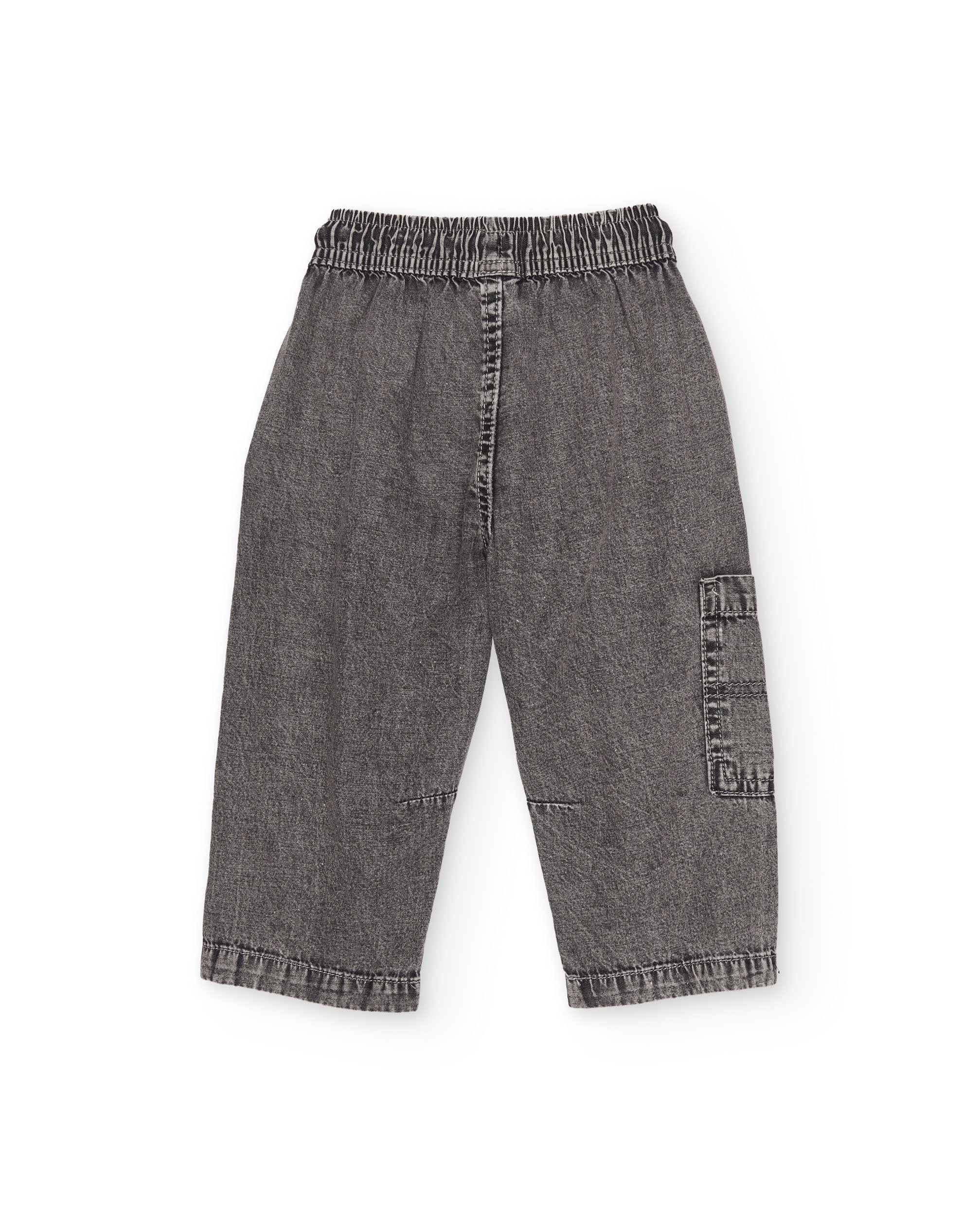 TucTuc Pantaloni jeans bambino grigio denim lavato cargo