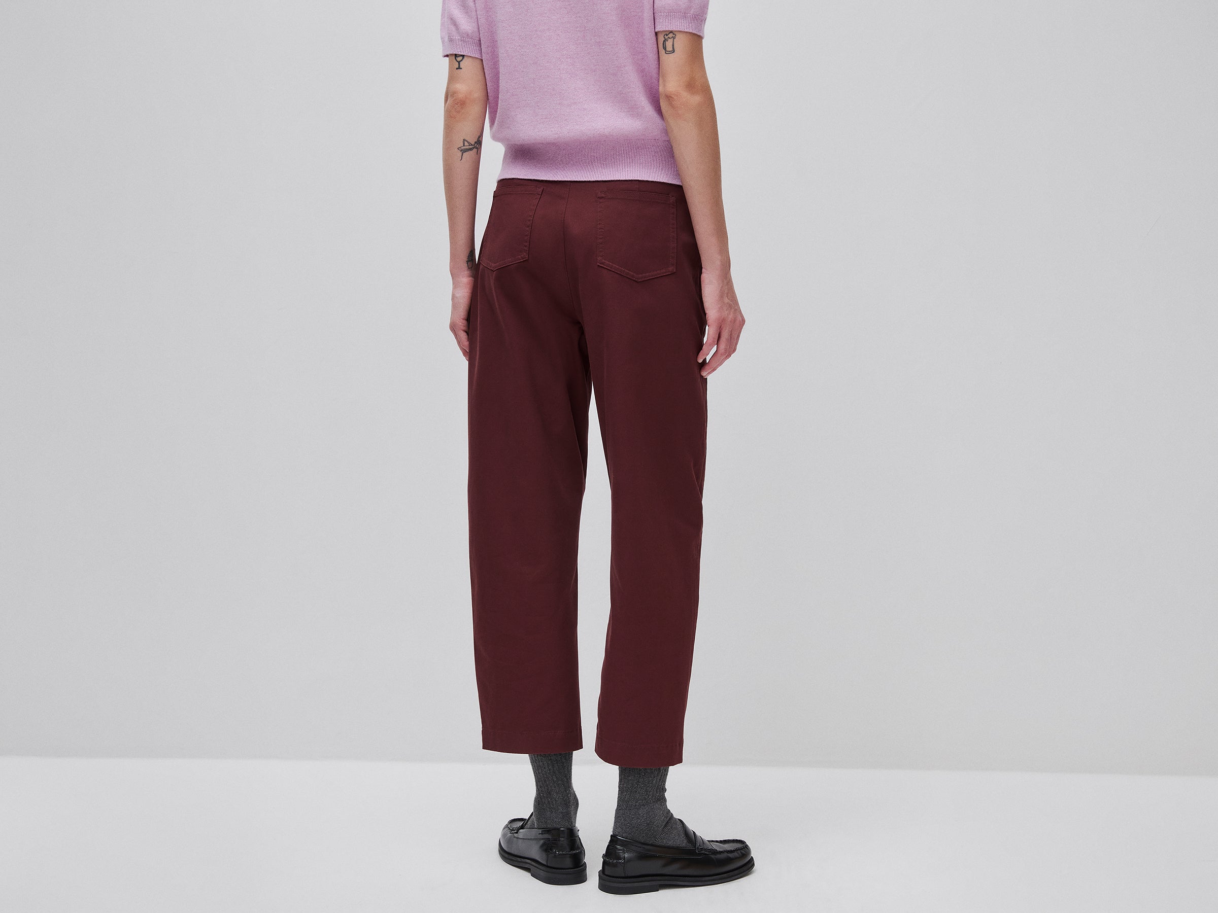 Benetton Pantaloni Vita Bassa Cotone Elasticizzato Taglia 42