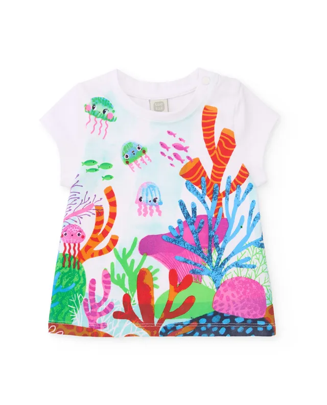 TucTuc Magliette T-Shirt Bambina Bianco Stampa Mare