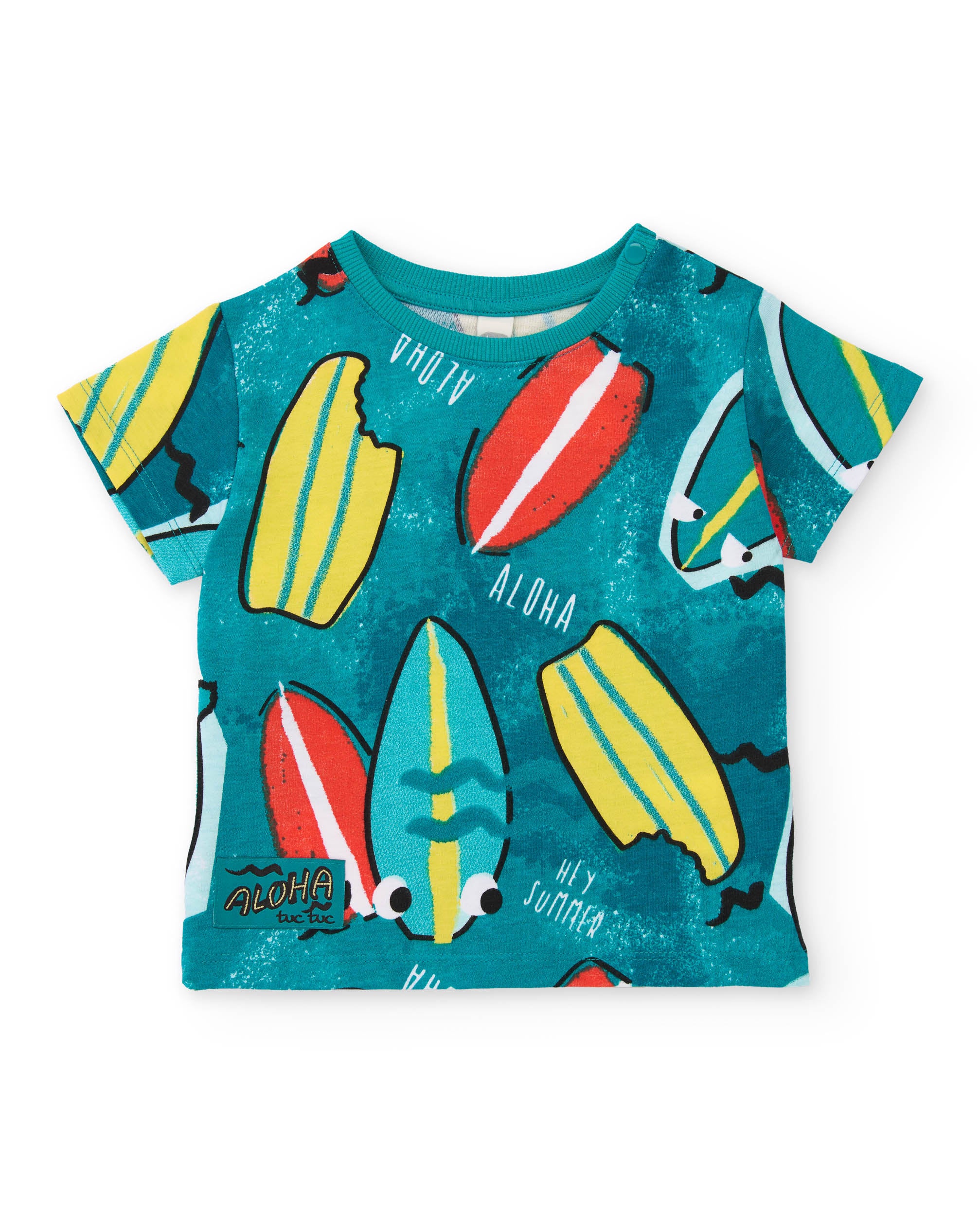TucTuc Magliette T-shirt bambino cotone surf turchese