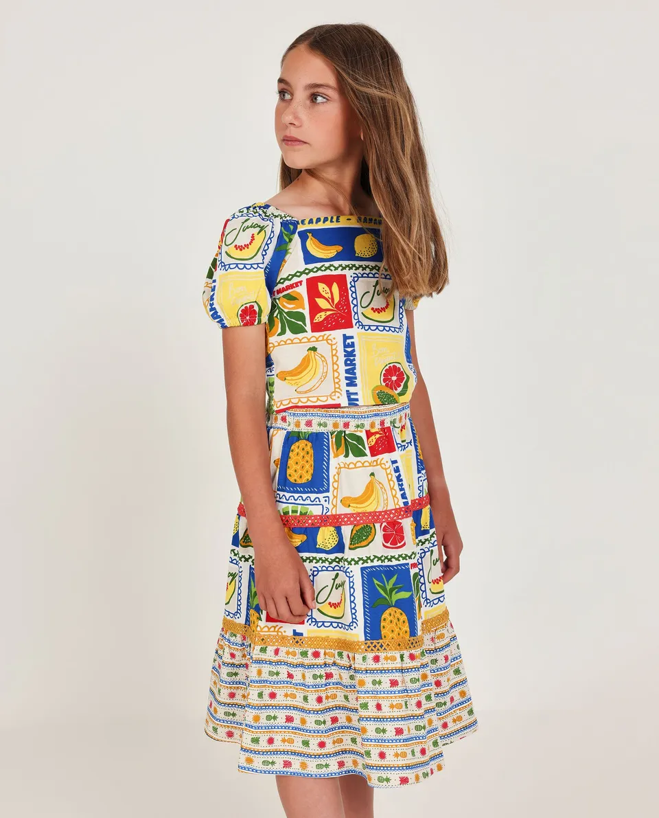 TucTuc Gonne Gonna Maglia Bambina Stampa Beige