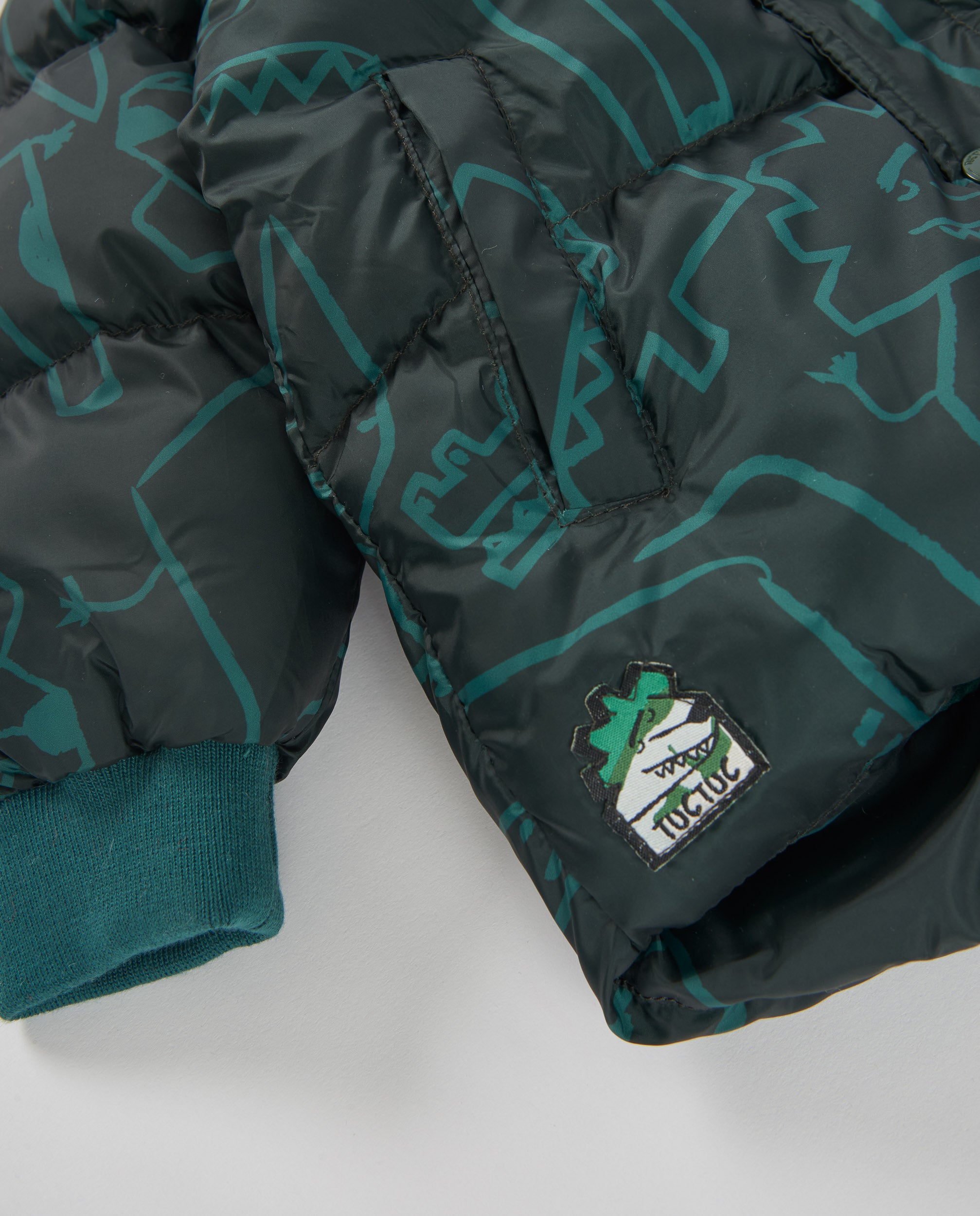 TucTuc Cappotti Cappotto bambino verde stampa rinoceronti