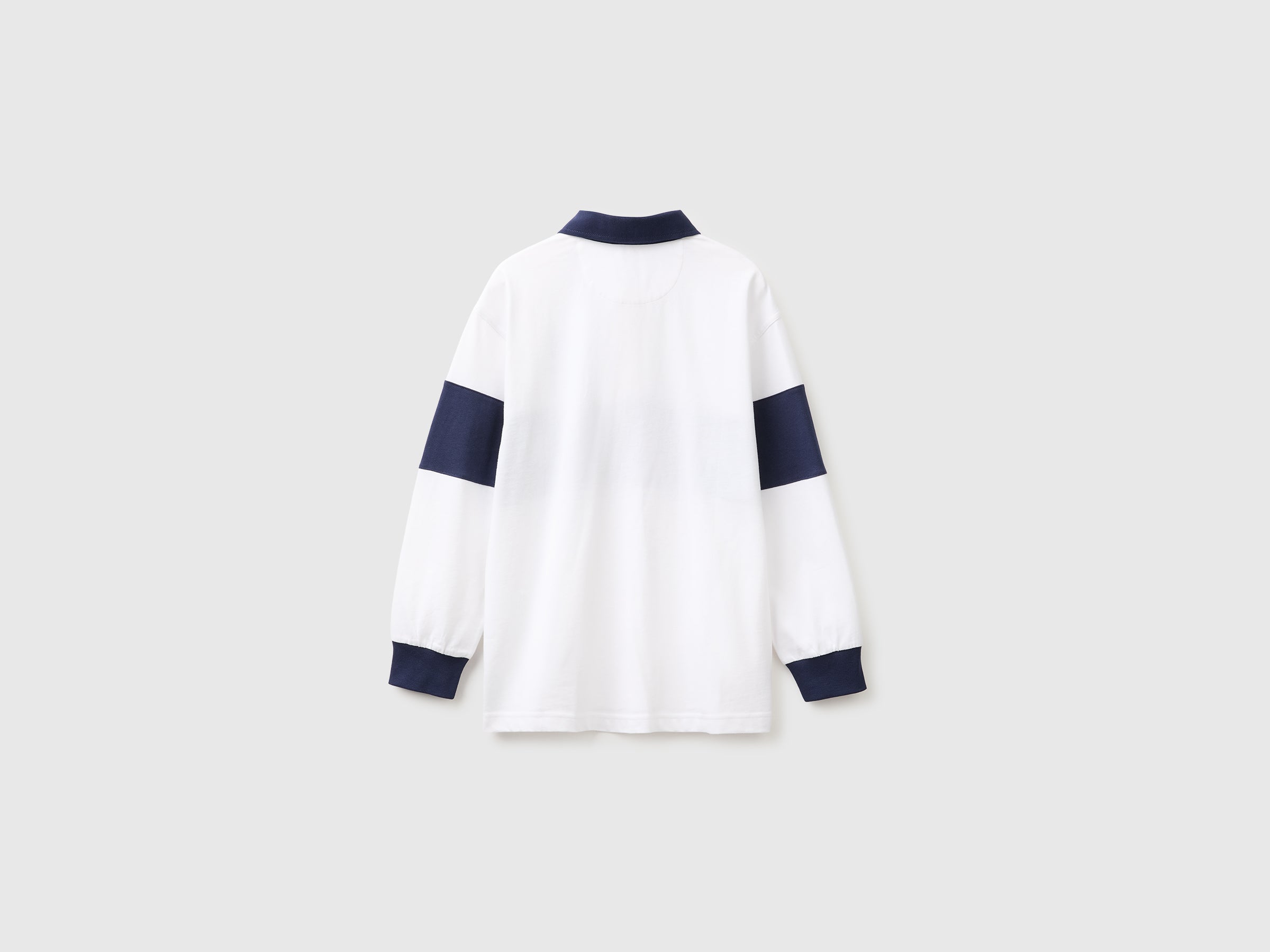United Colors of Benetton Rugby polo cotone bio bianco blu L