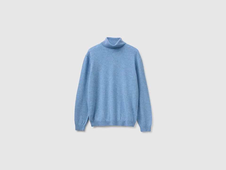 United Colors of Benetton dolcevita lana merino azzurra