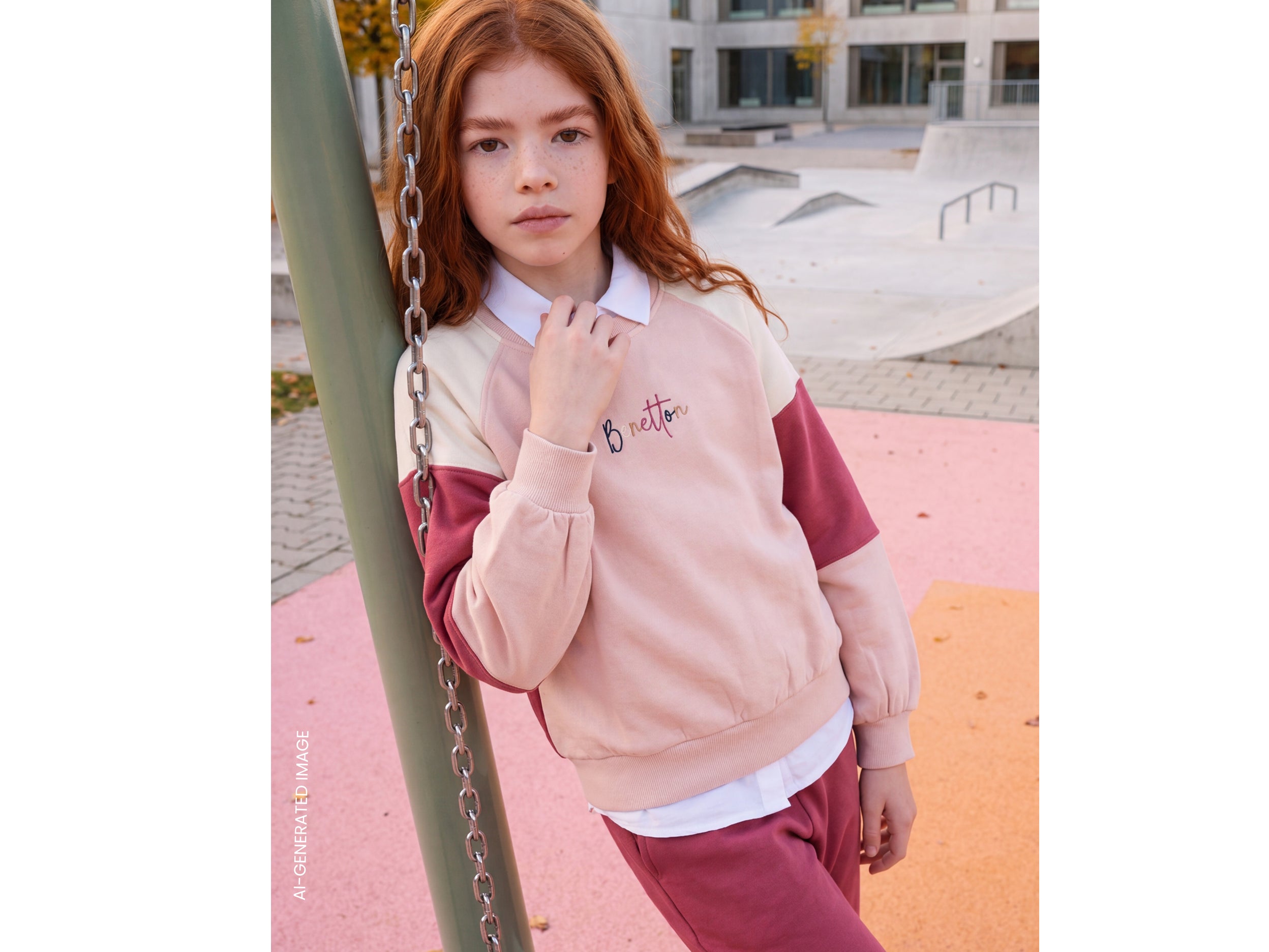 United Colors of Benetton Sweatshirts Felpa Cotone Ricamo