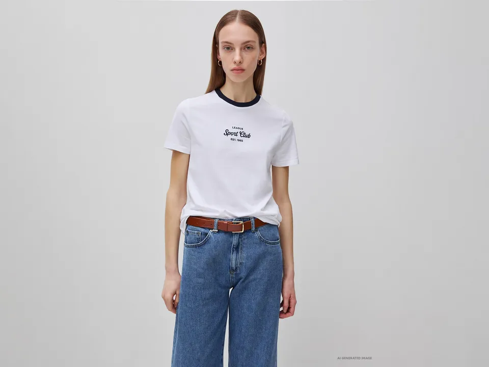 United Colors of Benetton Crest t-shirt cotone elasticizzato slim