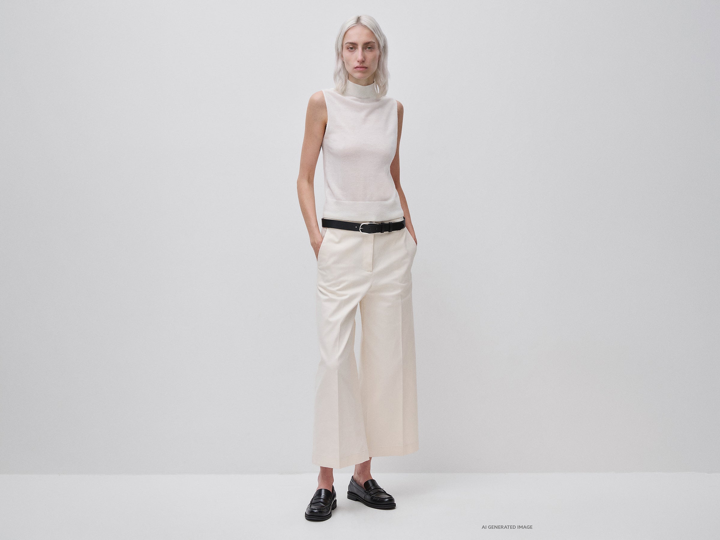 United Colors of Benetton maglione lana leggera smanicato collo alto