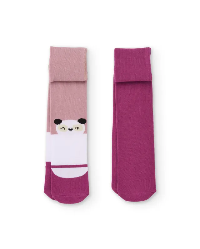 TucTuc Accessori collant bambina rosa stampa panda