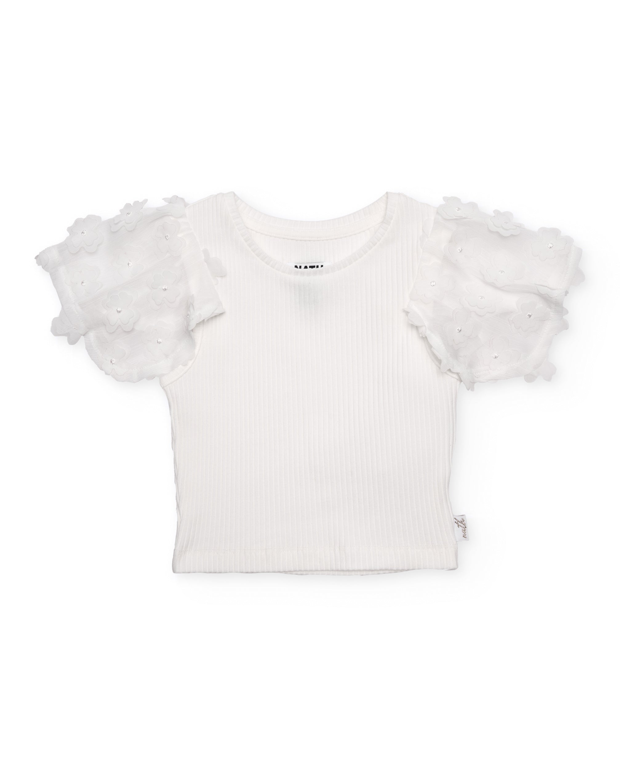 TucTuc Magliette T-shirt bambina bianca maniche sbuffo