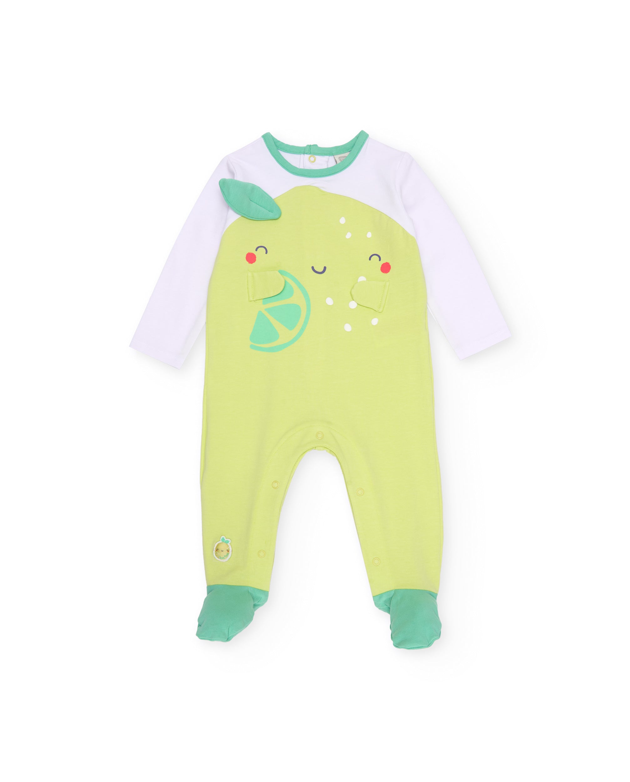TucTuc Tutine Pagliaccetto Neonato Verde Frutta Piedini