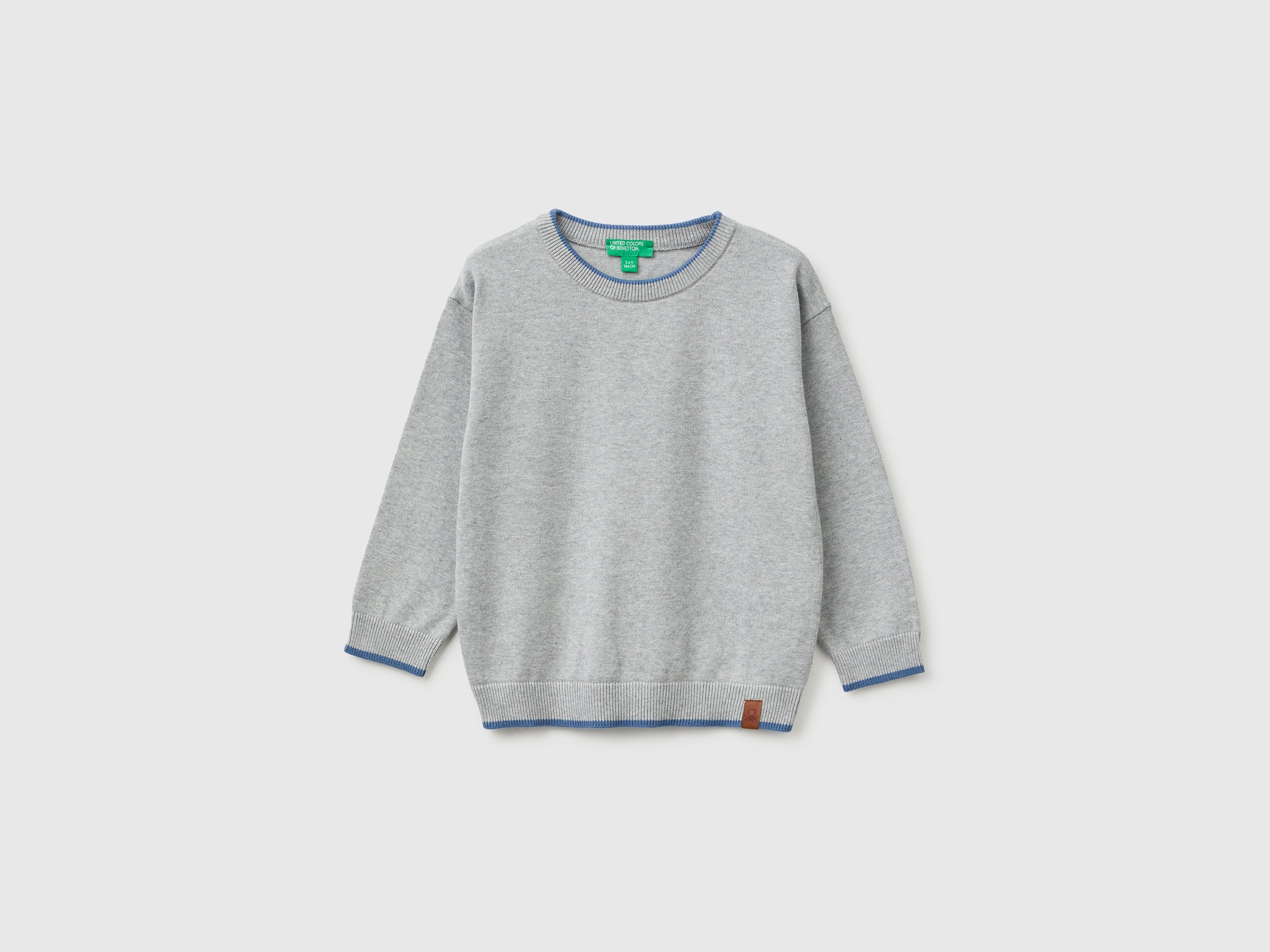 United Colors of Benetton Maglione Cotone Bordi Contrasto Taglia 104