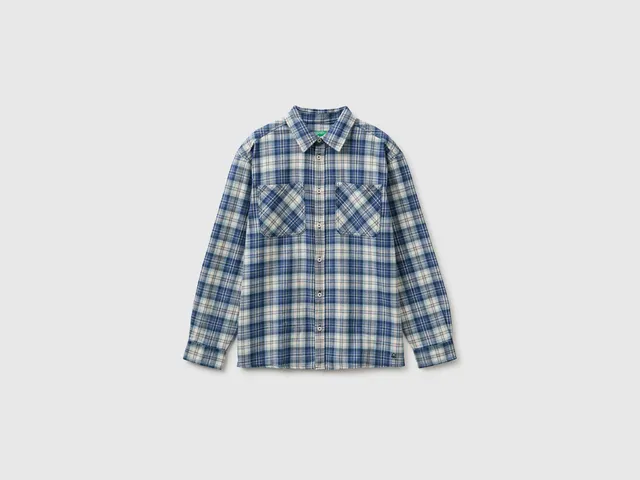 United Colors of Benetton Camicia flanella quadri oversize taglia M