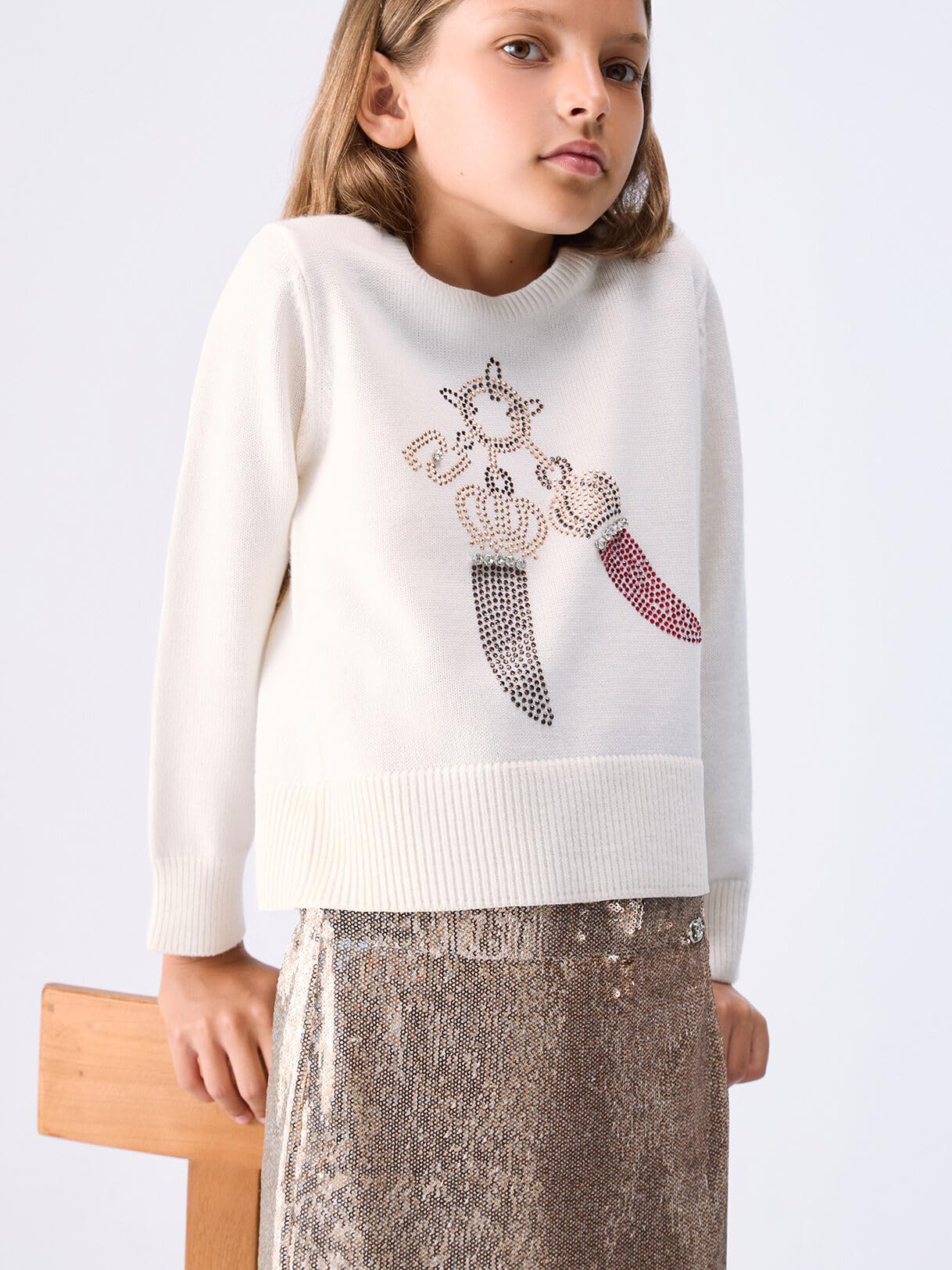 Liu Jo Maglia in Lana Jacquard con Strass Taglia L