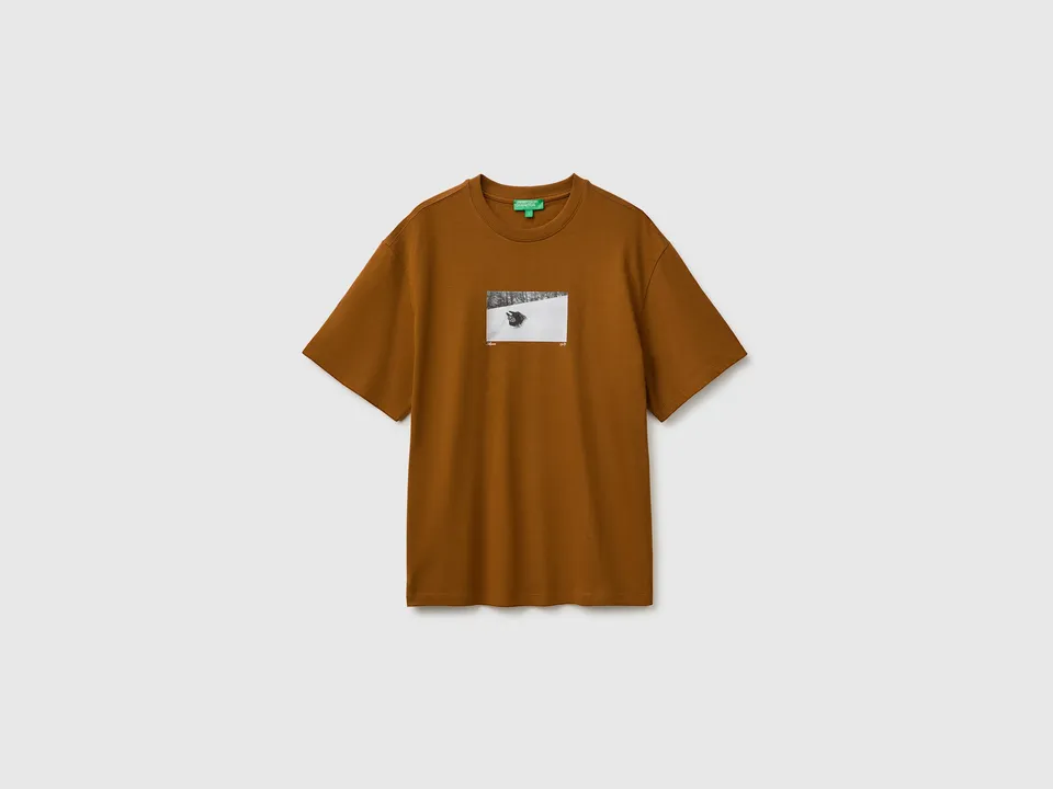 United Colors of Benetton T-shirt stampata cotone bio relaxed