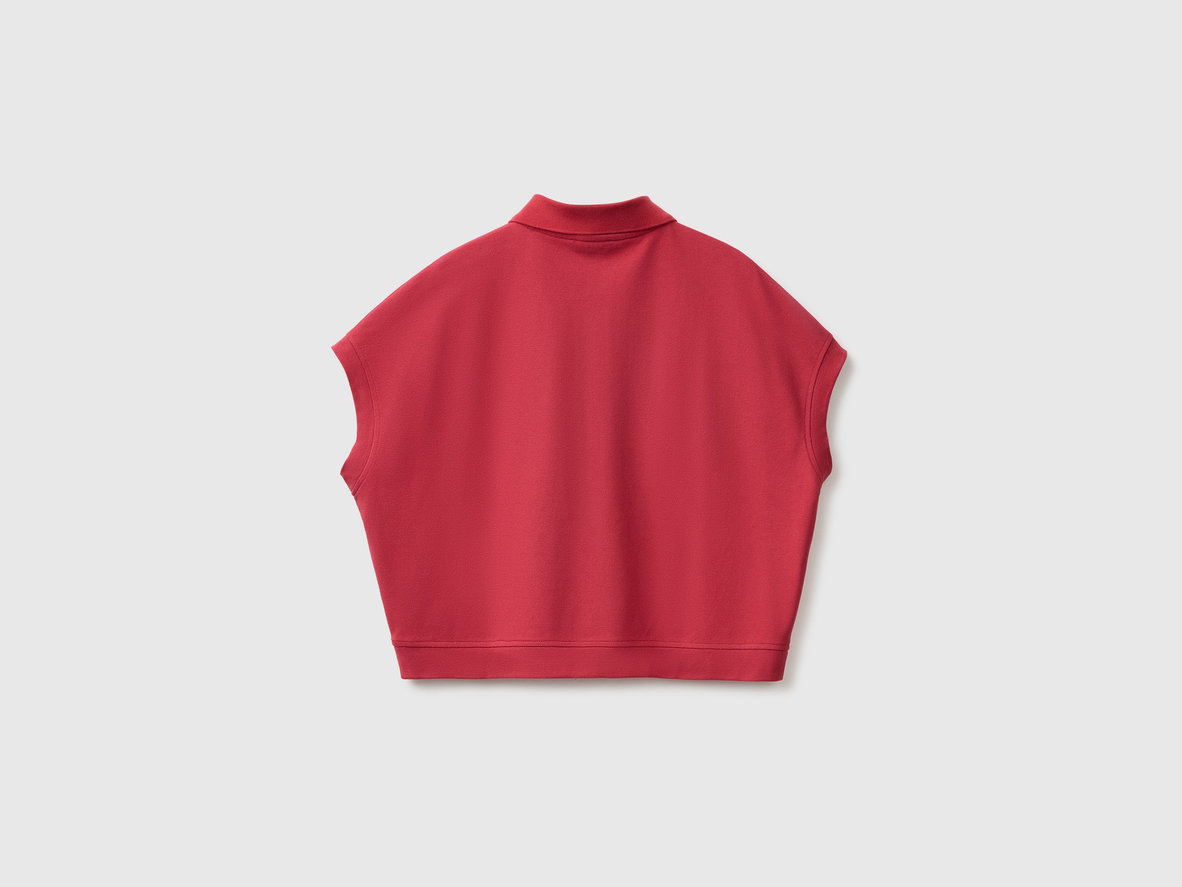 United Colors of Benetton polo smanicata cotone ricamo fiore