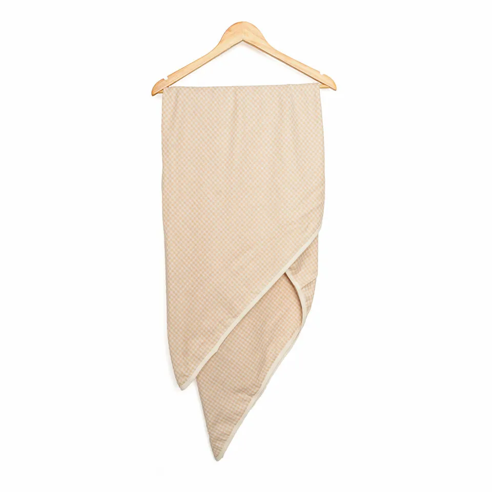 Pamboo mussola neonato cotone bio beige 120x120 doppio strato