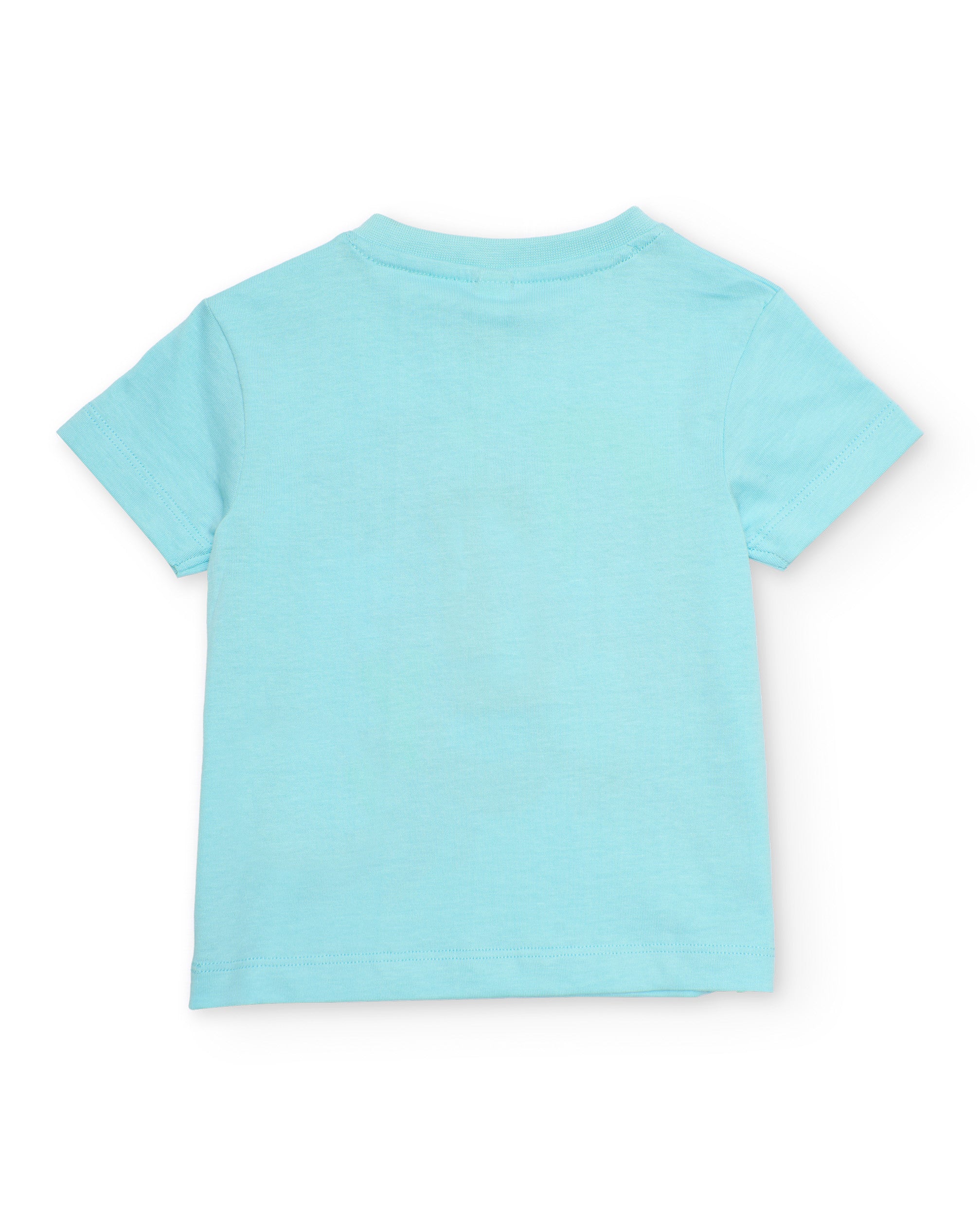 TucTuc Magliette Neonato Celeste Stampa Bottoni Spalla Cotone